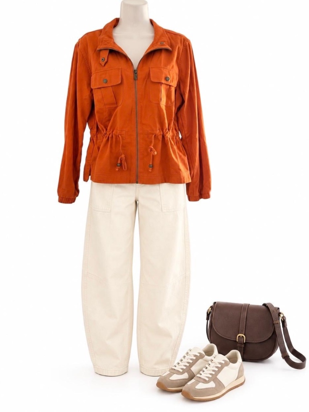 Karl Lagerfeld Paris Orange Utility Jacket Size L